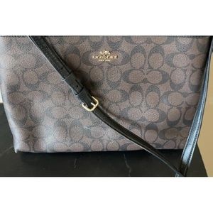 Coach classic leather Large Signature File Leather Crossbody Bag
